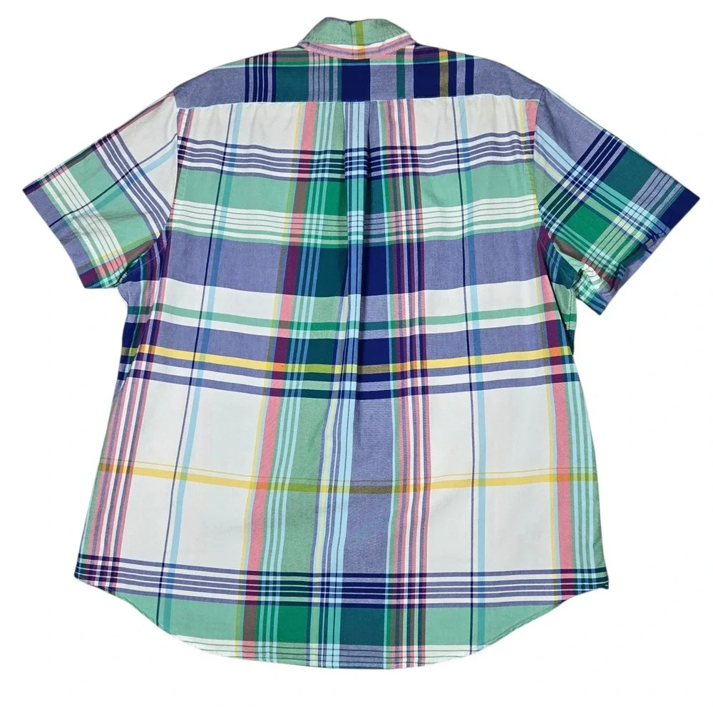 Polo Ralph Lauren Button Down Shirt Mens XL Multi Color Plaid Classic Fit Cotton